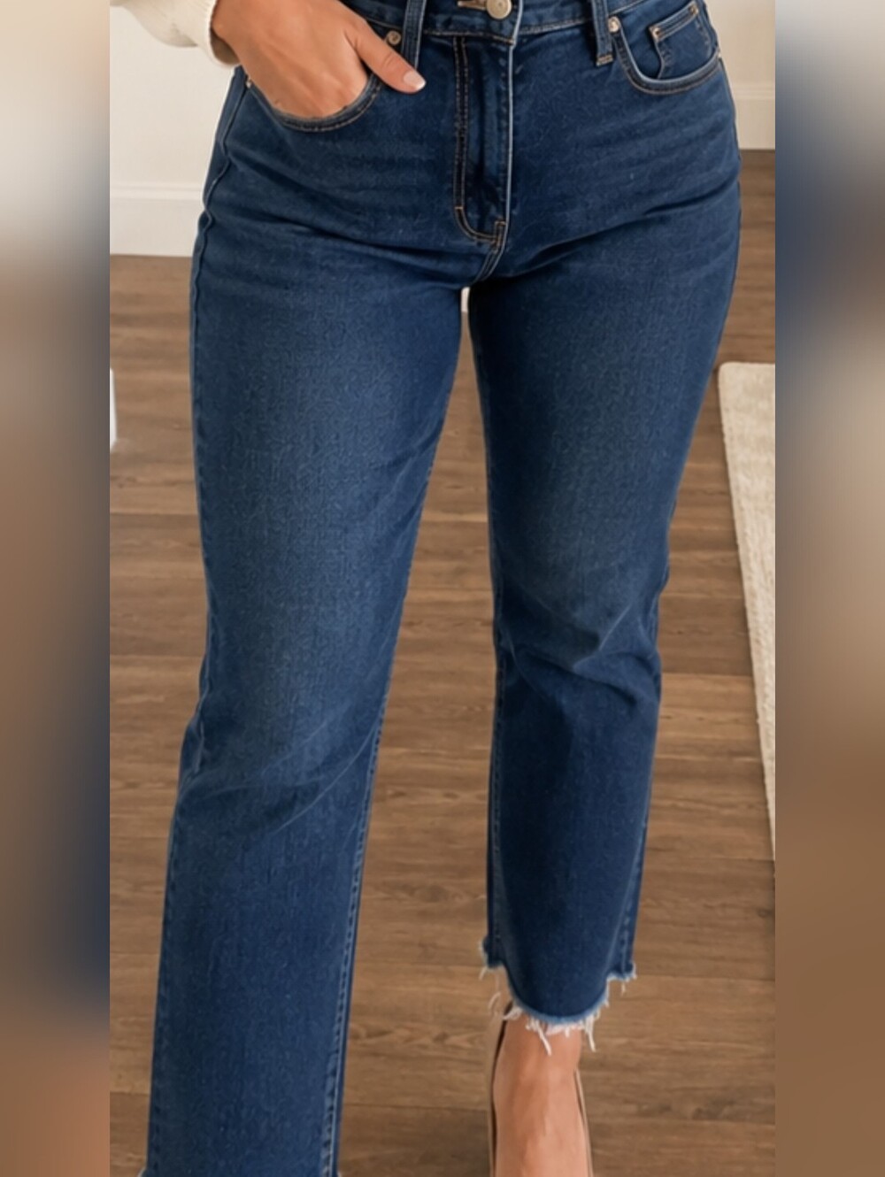Good American Dark Blue Slim High-Rise Skinny Jeans